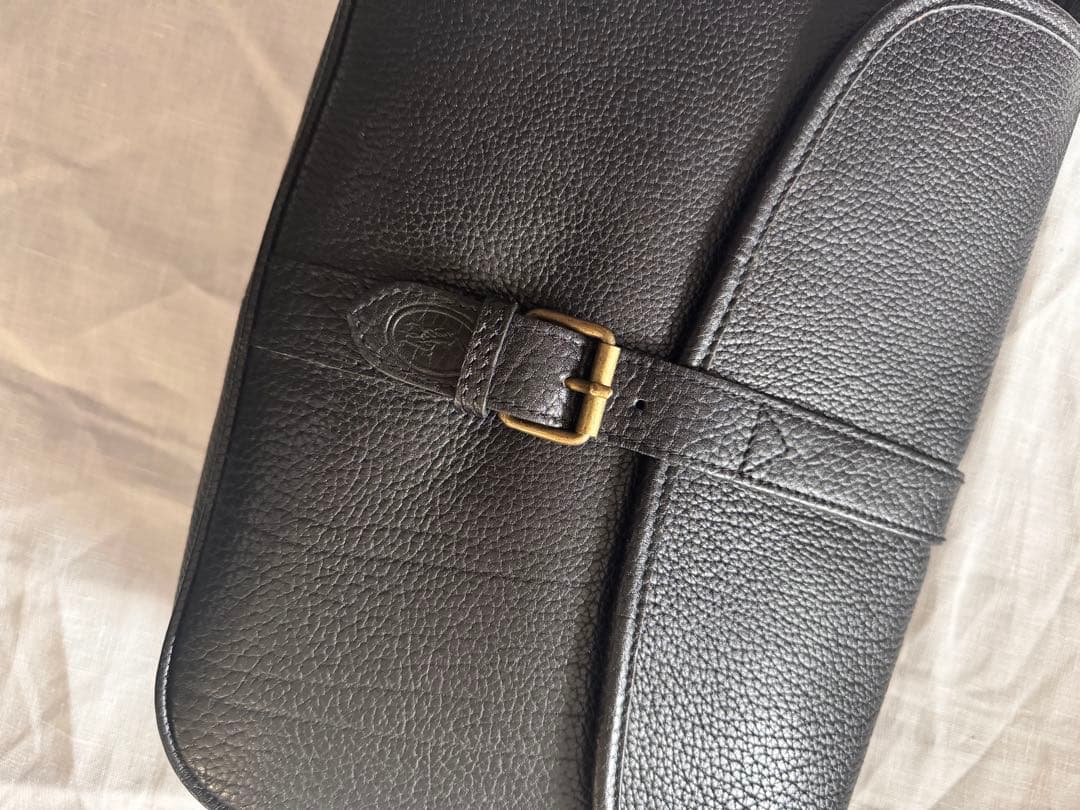 ラルフローレン黒 レザー メッセンジャーバッグ