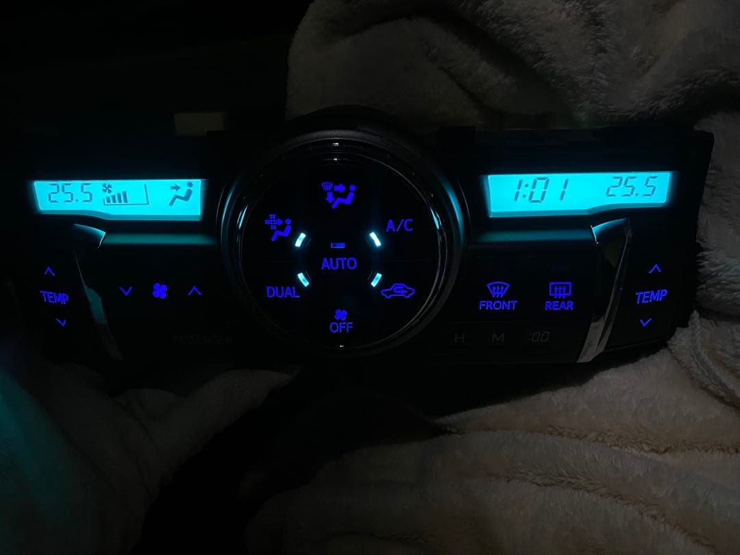 マークX130エアコンパネルLED打ち替えワンオフフルオーダーカスタムDIY