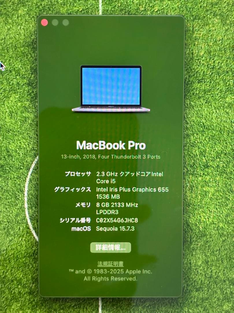 Apple MacBook Pro A1989スペースグレイ256GB