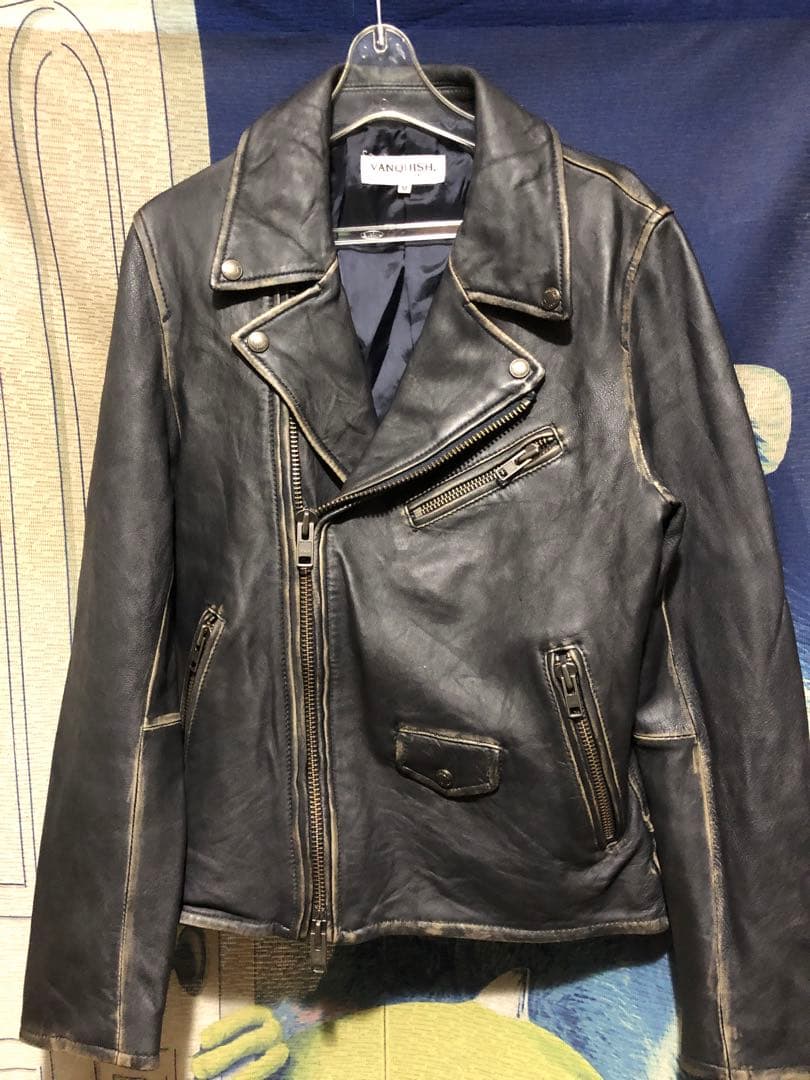 n*t様 VANQUISH ヴァンキッシュ／ヴィンテージダブルライダース　ネイビ