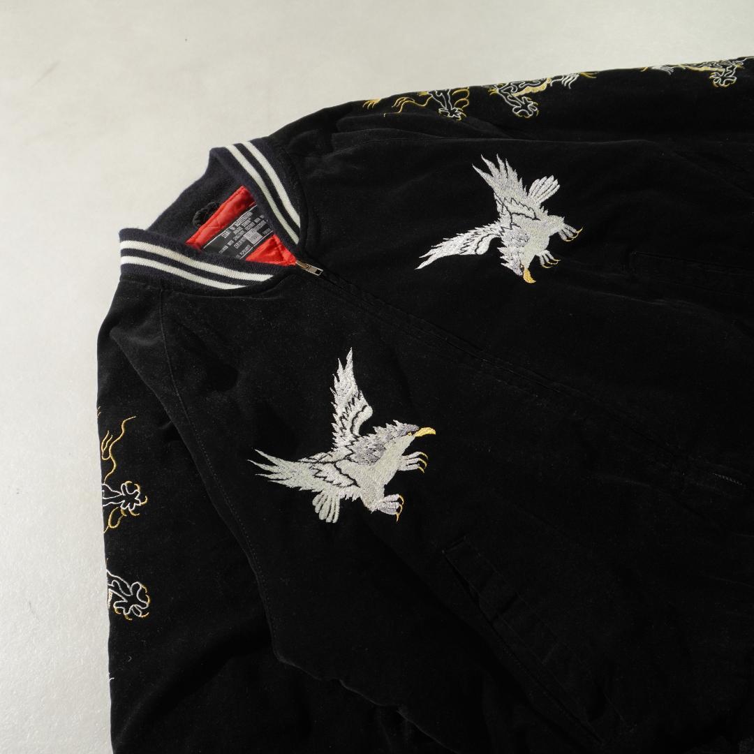 JUNGLE STORM ブラック スカジャン 刺繍 /QW160