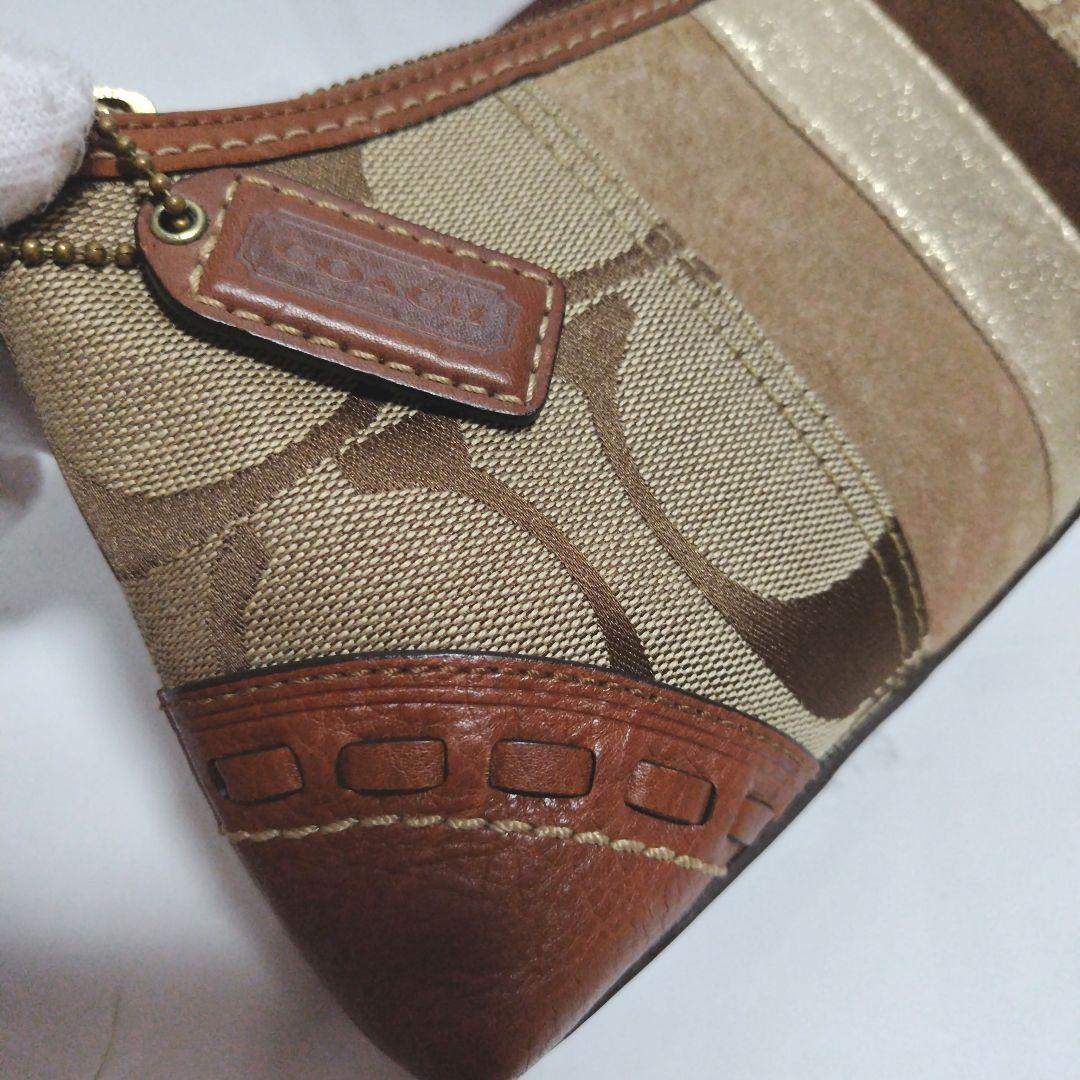 COACH ワンショルダー シグネチャー アクセサリーポーチ パッチワーク