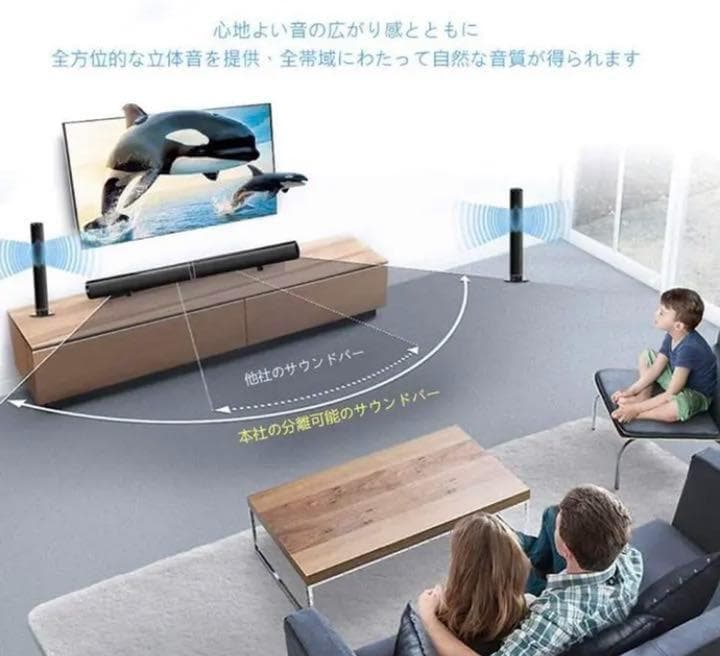 驚愕の高音質＆3D立体音質サラウンド♪❤大迫力＆臨場感溢れる本格サウンドバー