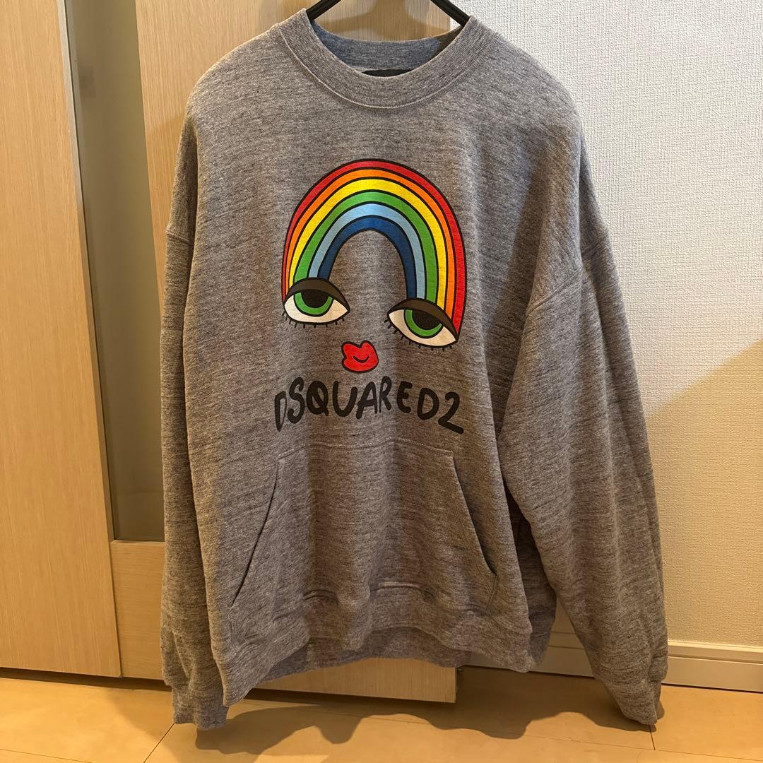 【メッシ着用】DSQUARED2 カラフル虹デザイン スウェット