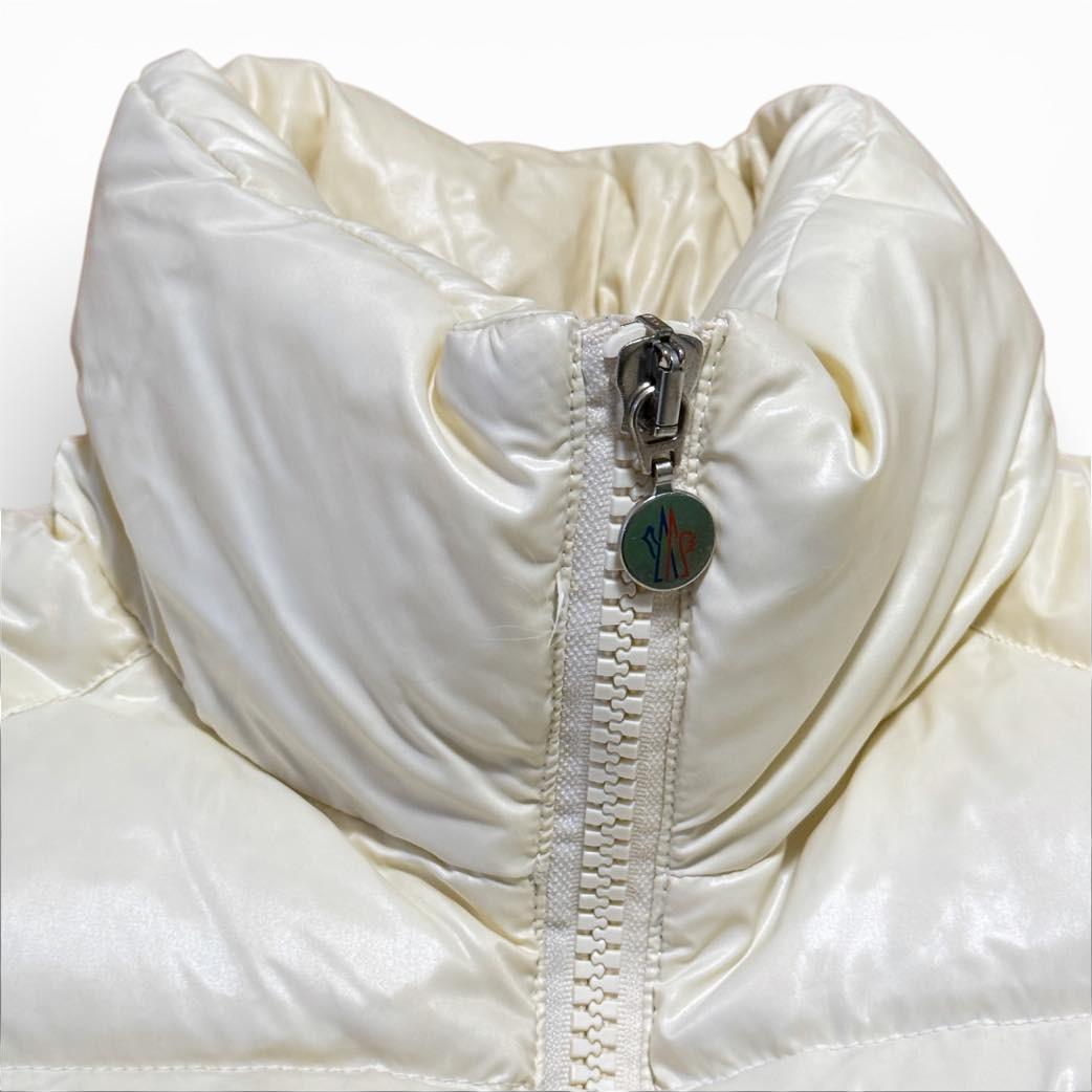 モンクレール ロゴ ホワイト ダウンジャケット LAMPO ジップ