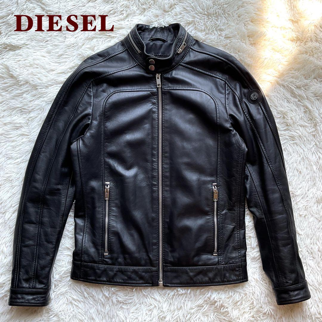 美品✨DIESEL レザージャケット　シングルライダース　ブラック
