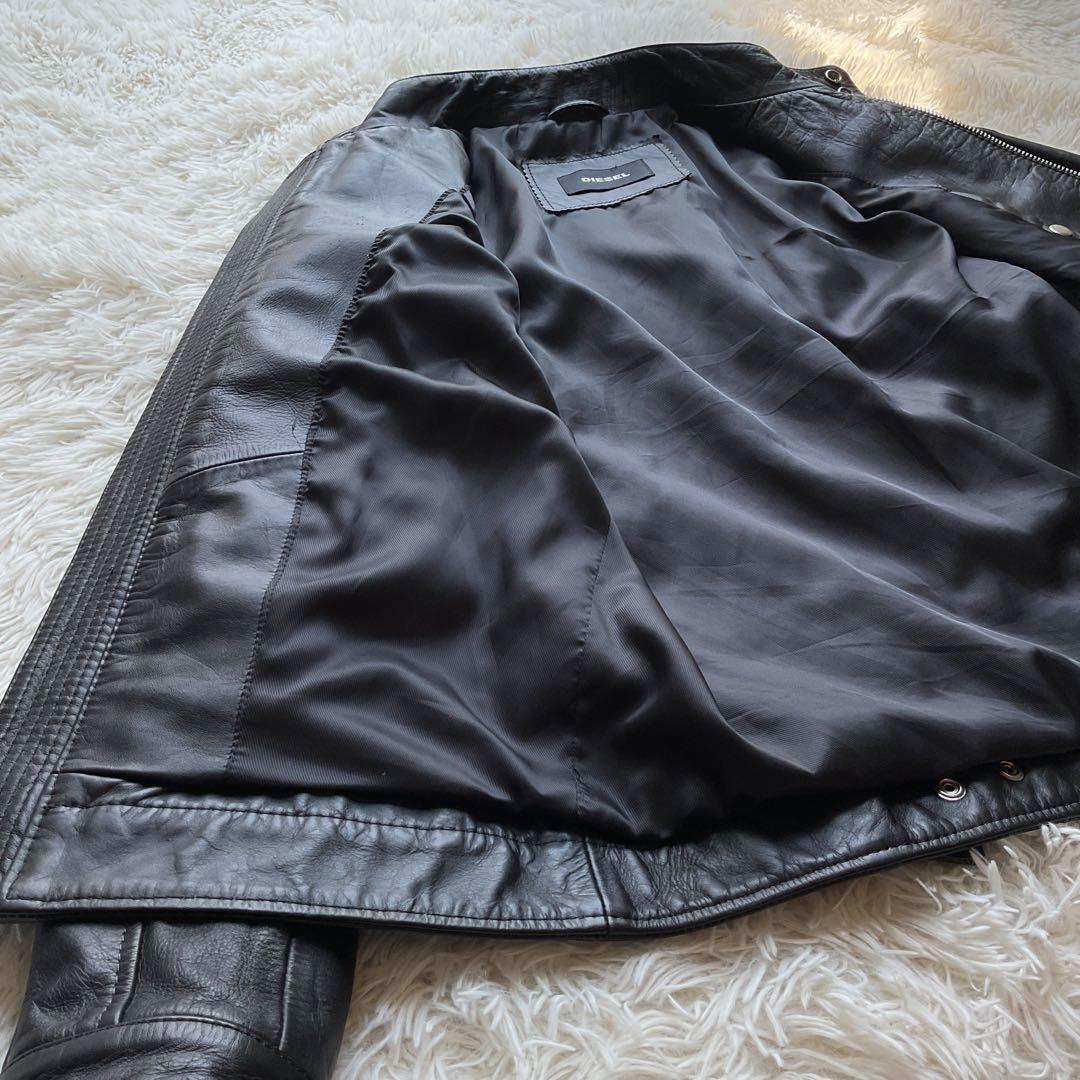 美品✨DIESEL レザージャケット　シングルライダース　ブラック