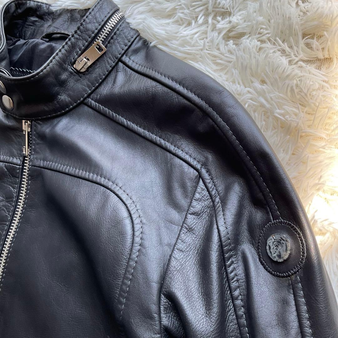 美品✨DIESEL レザージャケット　シングルライダース　ブラック