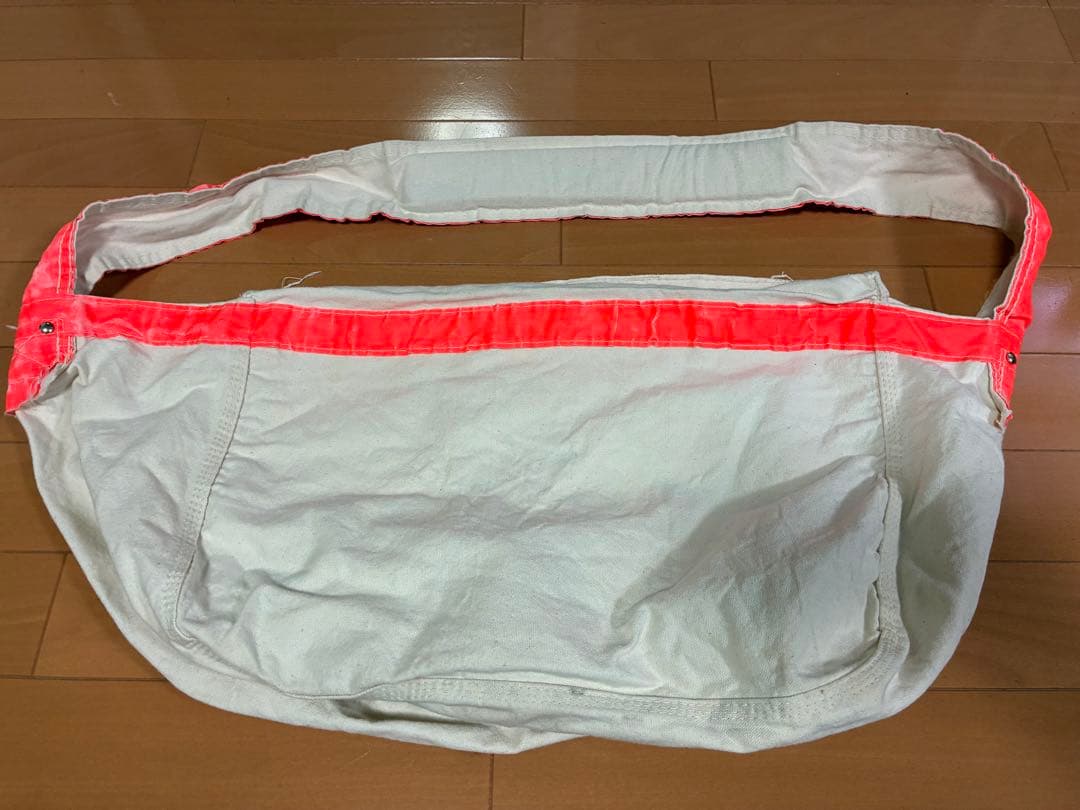 80's ニュースペーパーバッグ Union News 生成り×オレンジ