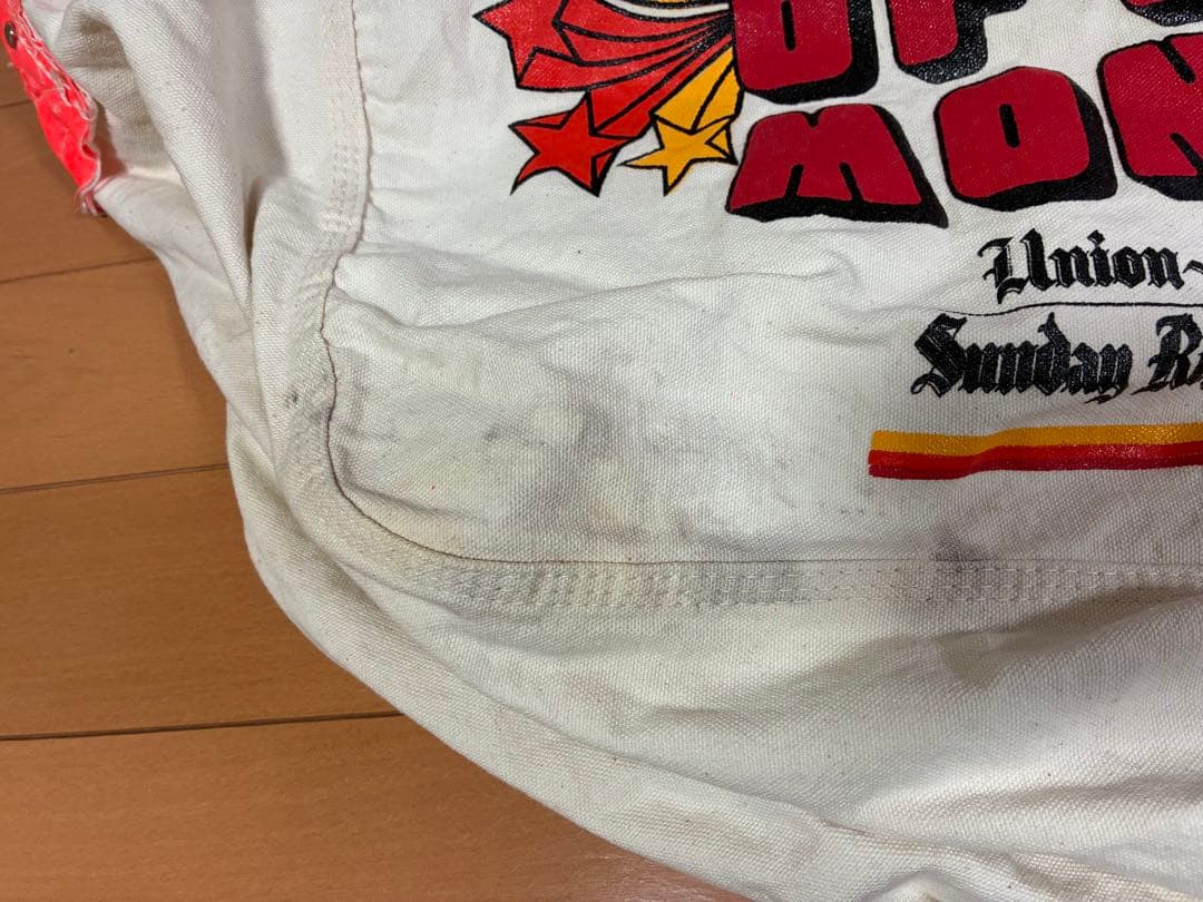 80's ニュースペーパーバッグ Union News 生成り×オレンジ