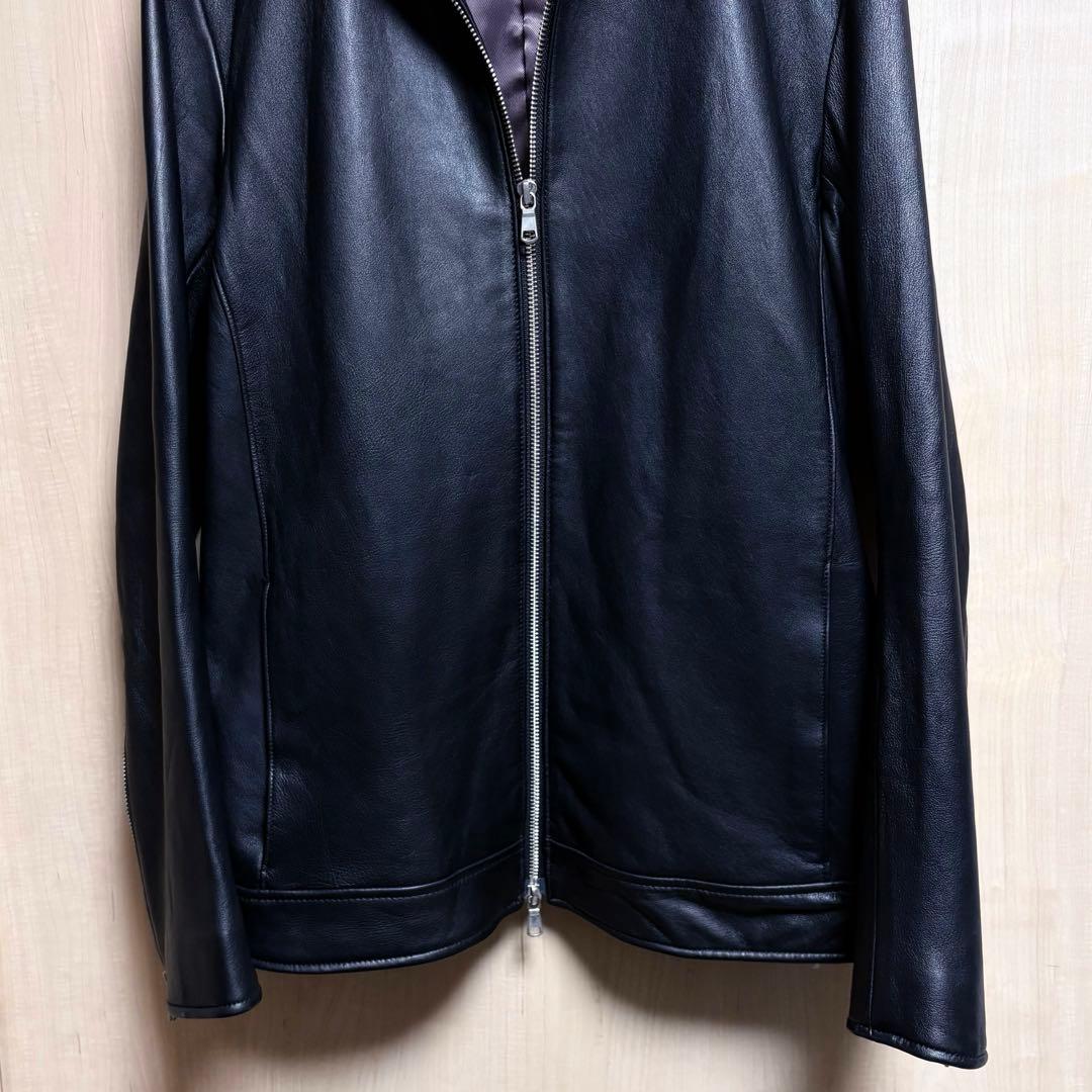【極美品】TETE HOMME シングルライダースジャケット羊革 大きいサイズ