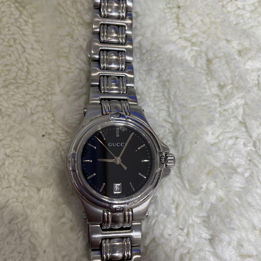 GUCCI 腕時計 クォーツ シルバー/ネイビー