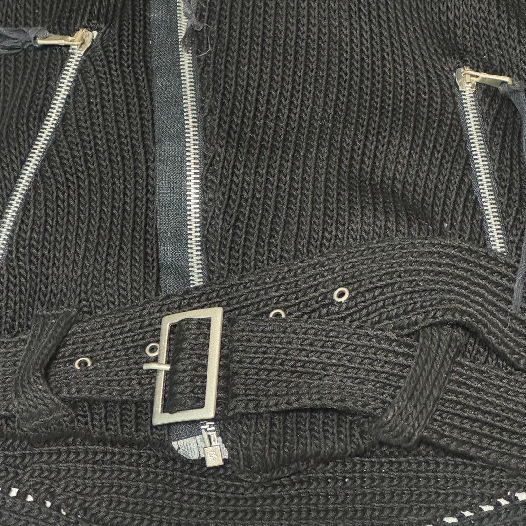 PATRIZIA PEPE 黒いニット ライダース風ジャケット