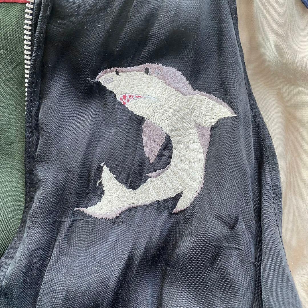 HOUSTON 鮫刺繍 スカジャン ヒューストン サメ　スーベニア　レーヨン