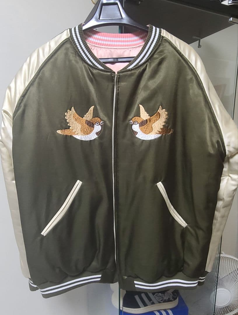 ヒューマンメイド 22AW フクロウ スズメ リバーシブル スカジャン S