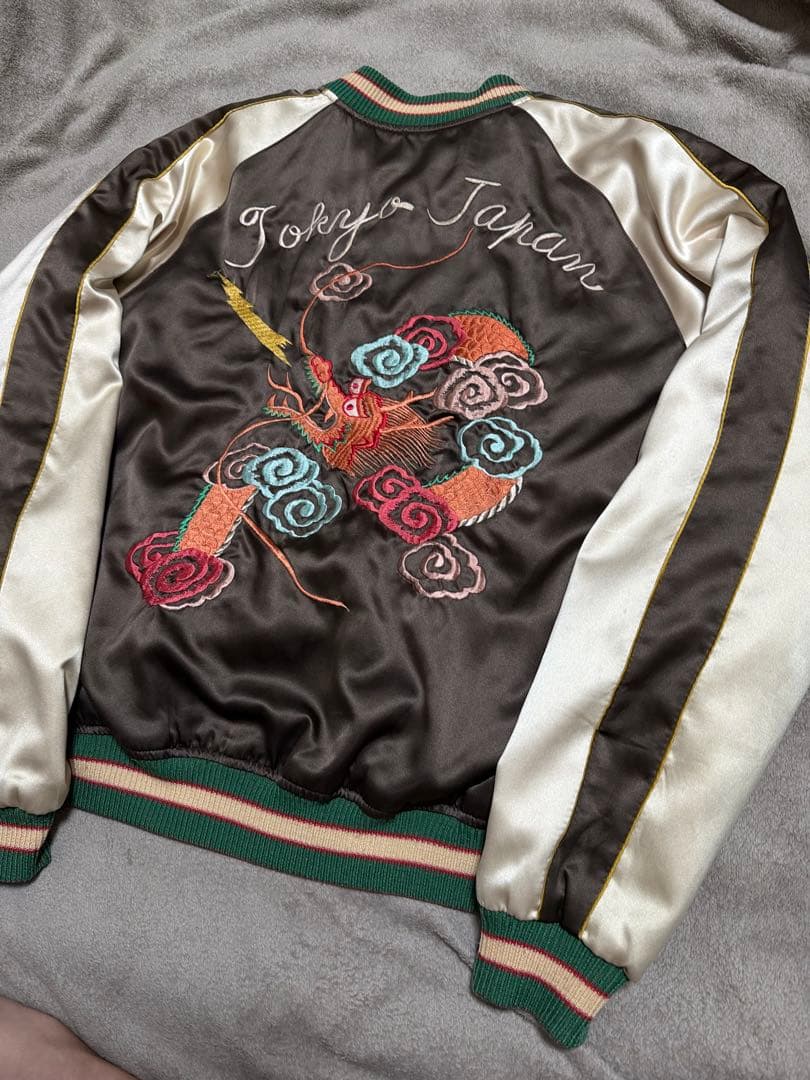 ２面用 テーラー東洋 ワシ 龍 日本限定 スカジャン サテン vintage