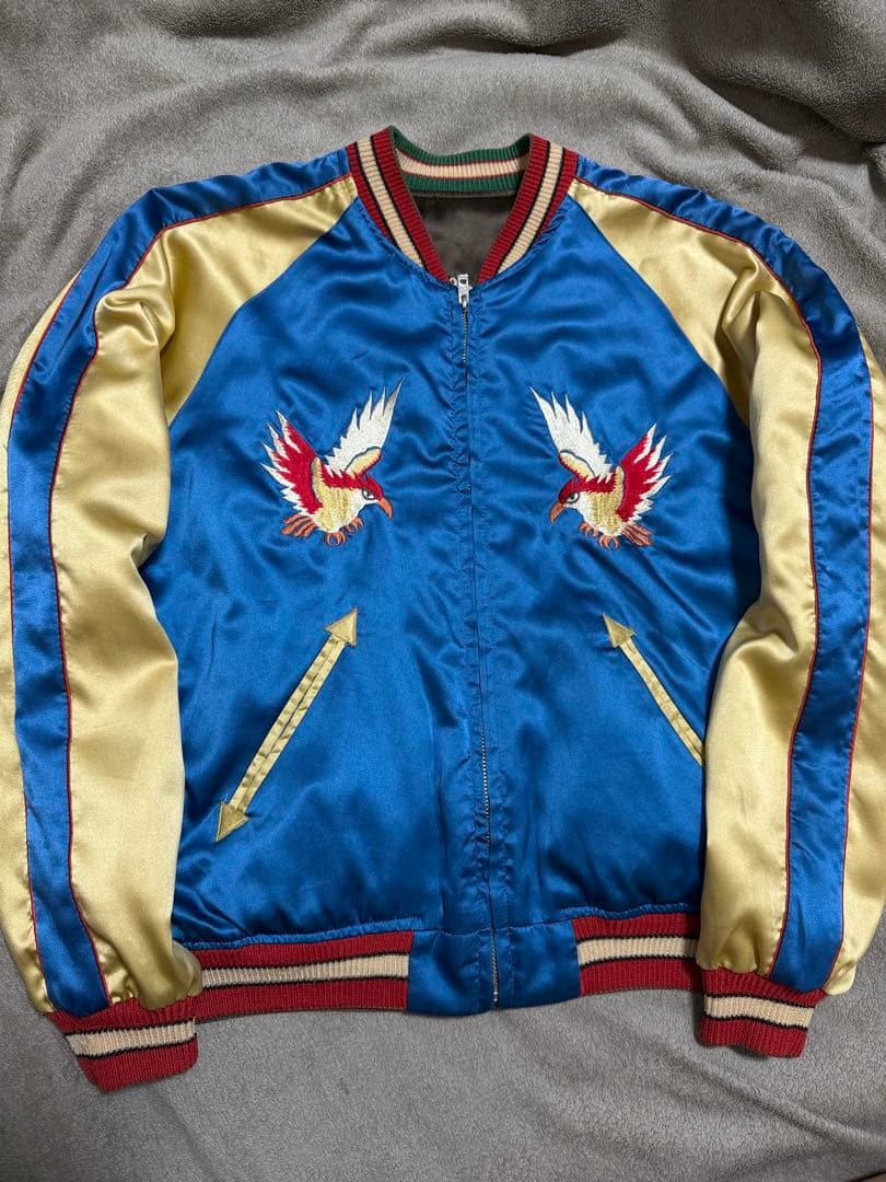 ２面用 テーラー東洋 ワシ 龍 日本限定 スカジャン サテン vintage