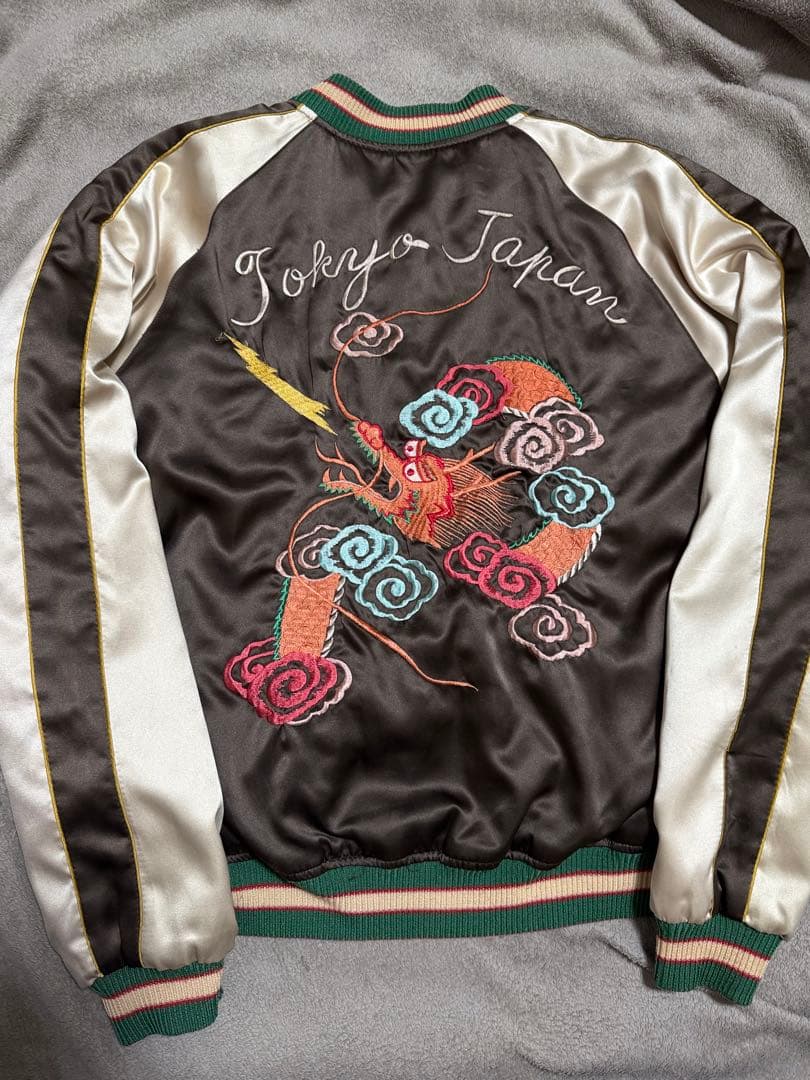 ２面用 テーラー東洋 ワシ 龍 日本限定 スカジャン サテン vintage