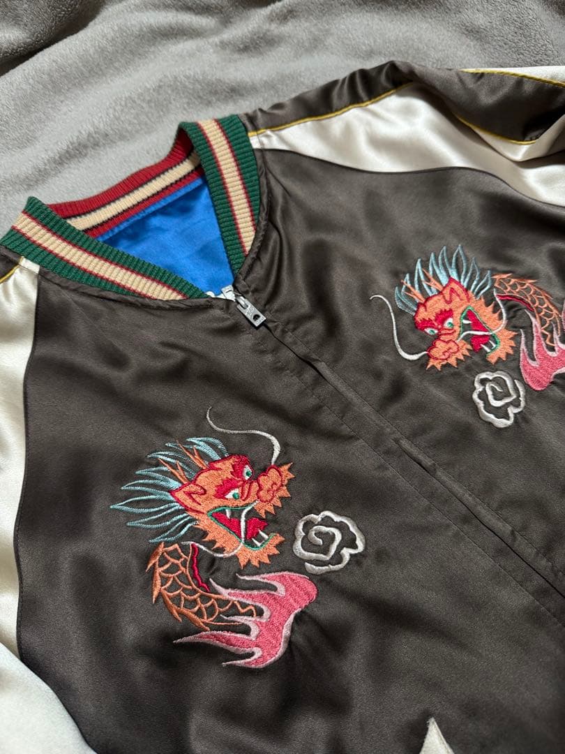 ２面用 テーラー東洋 ワシ 龍 日本限定 スカジャン サテン vintage