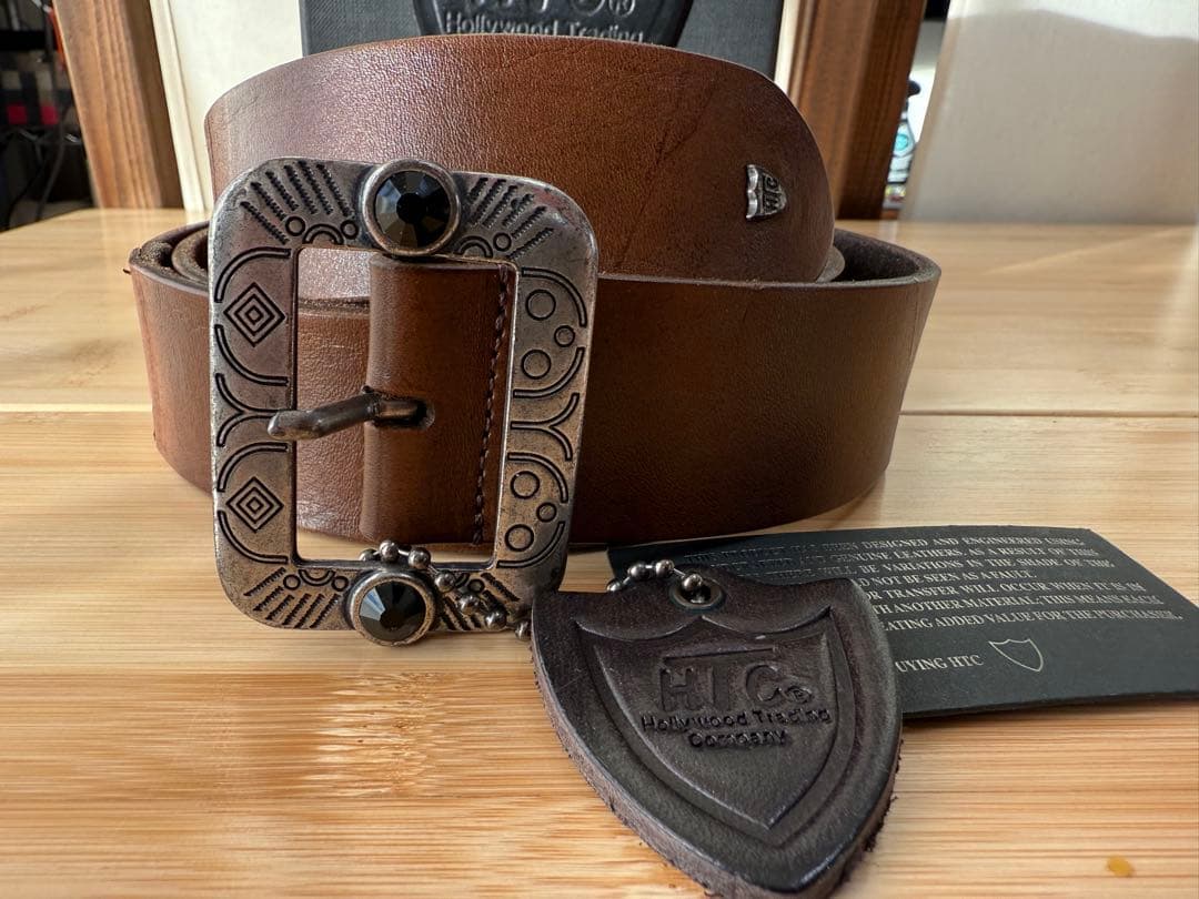 マリオ 　⭐️ブラックストーンネイティブバックル⭐️ブラウンレザー⭐️32/80