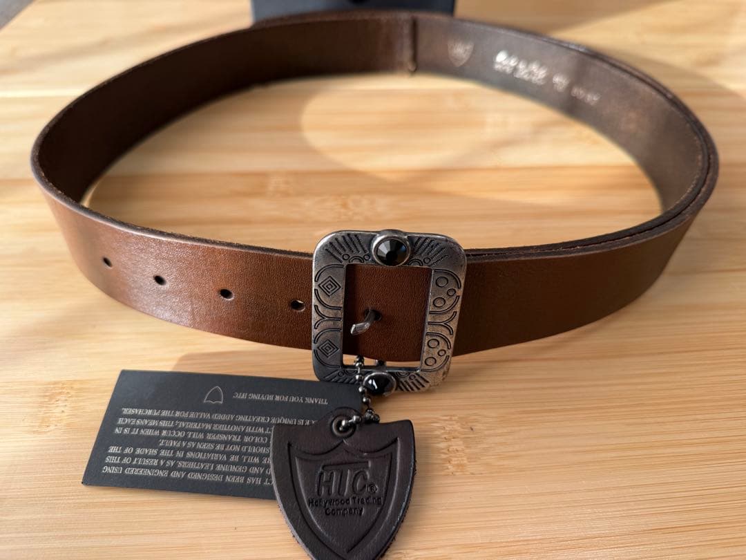 マリオ 　⭐️ブラックストーンネイティブバックル⭐️ブラウンレザー⭐️32/80