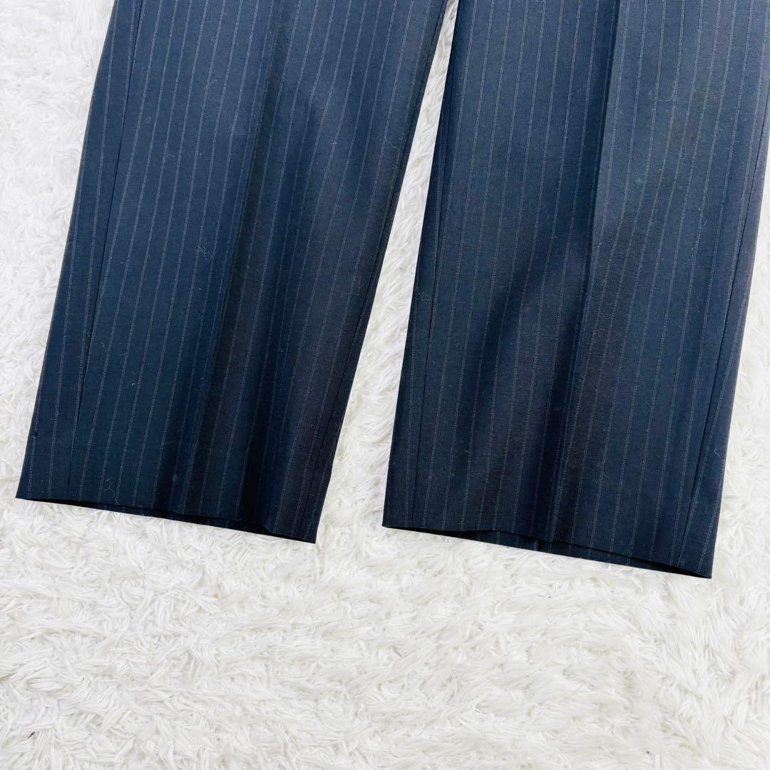 653 23区 スーツ 3点セット 大きいサイズ ストライプ ブラック