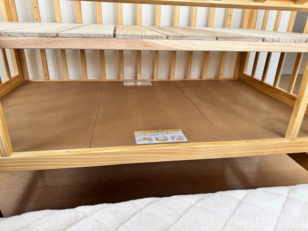 【KATOJI】木製ベビーベッド キャスター付き【匿名発送・送料込み】