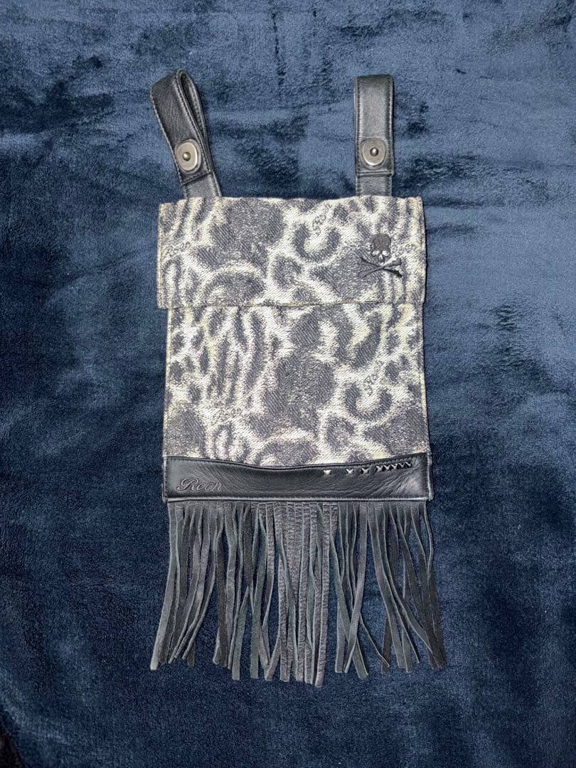 Roenロエン スカル ベルトウエストバッグポーチ デニム レザー