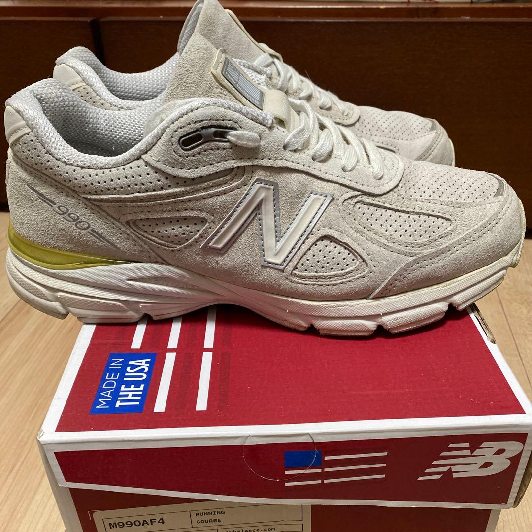New Balance M990AF4 ライトグレー　990V4 オールレザー‼️