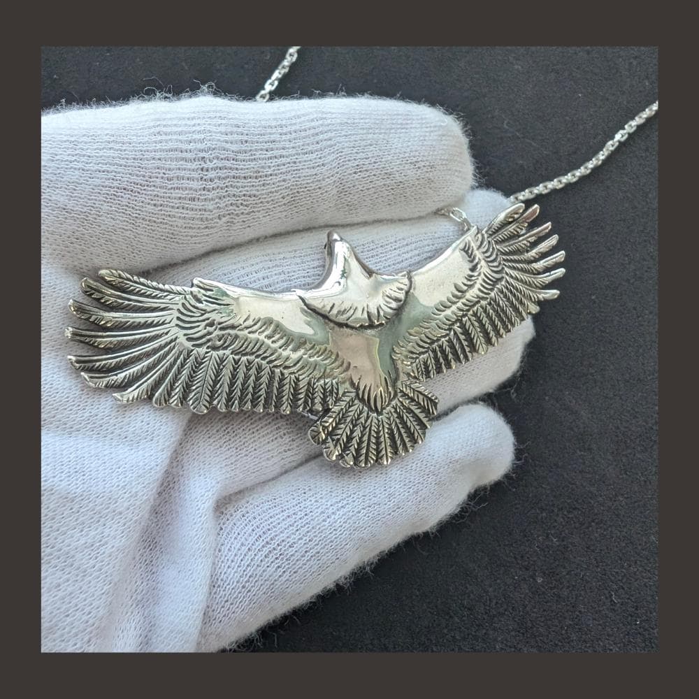 Silver925 イーグル ネックレストップ メンズ 手作り 鷲 アクセサリー