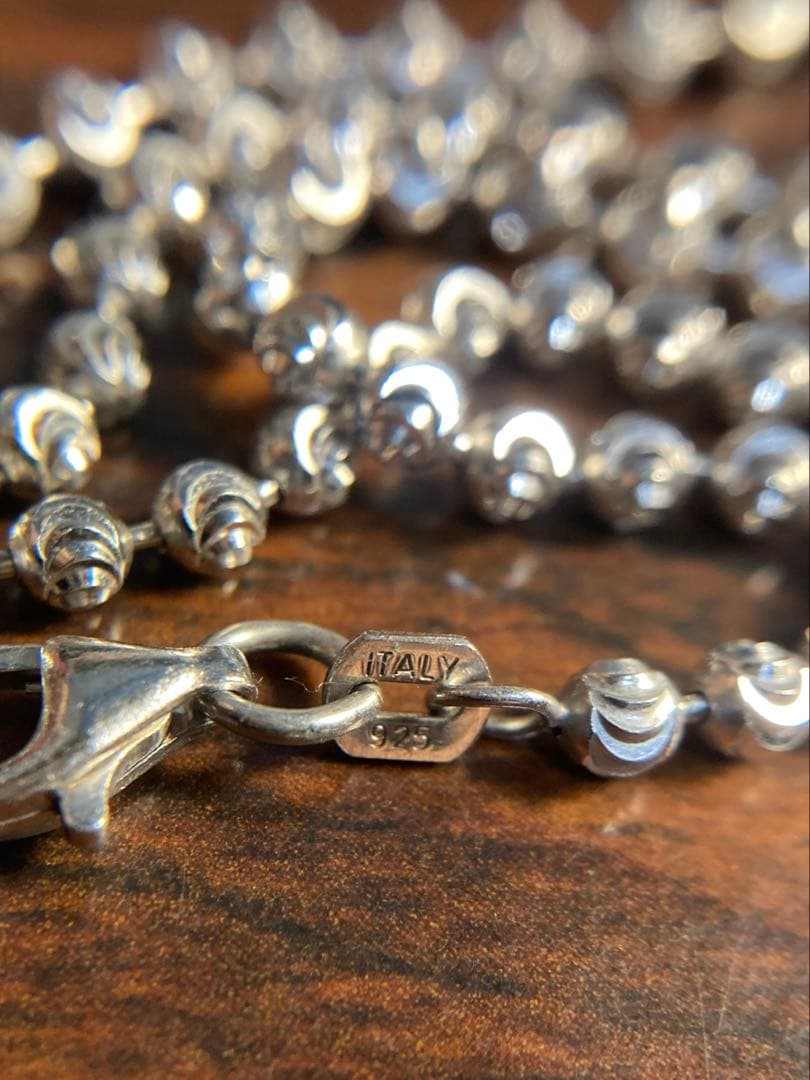 イタリア製　シルバー925 カットボールチェーン