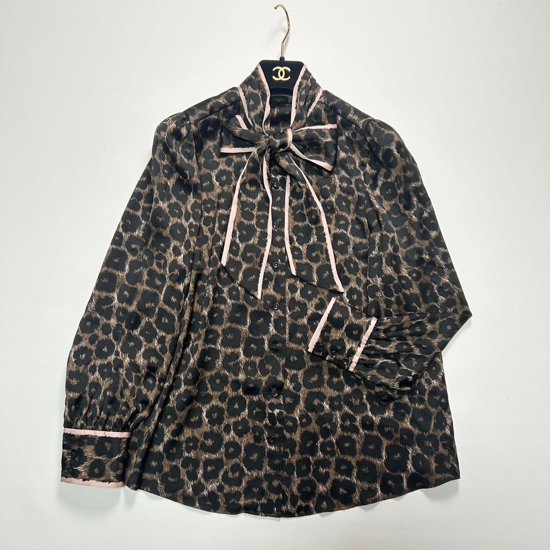 定価7.5万✨2024年モデル レリアン レオパード ボウタイ ブラウス 近年