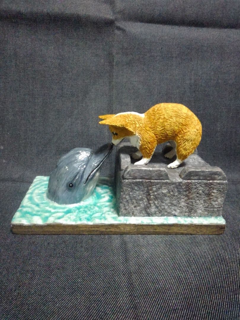 木彫りのコーギー（制作中）