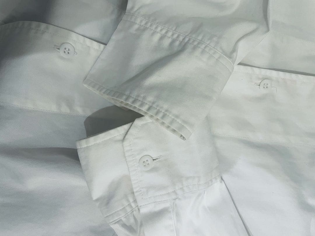 本日限定ヨウジヤマモト プールオム　長袖シャツ　L 襟裏黒 オキシ洗浄済み 美品