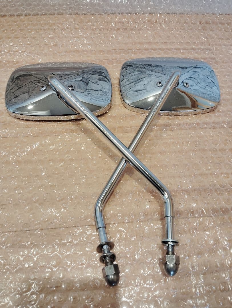 ハーレーダビッドソン 純正ミラー ロングステム スクエア ヴィンテージ EVO