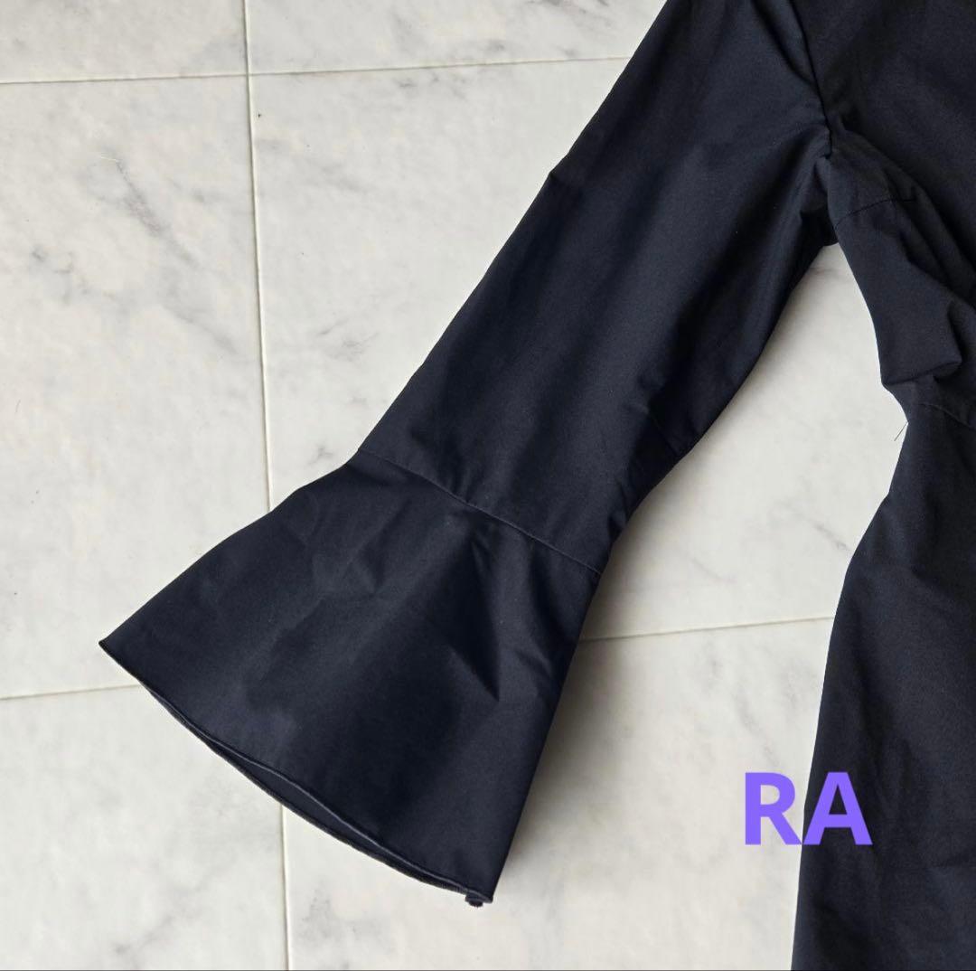 Ballsey ストレッチタフタ ボックスタックワンピース　ネイビー　36