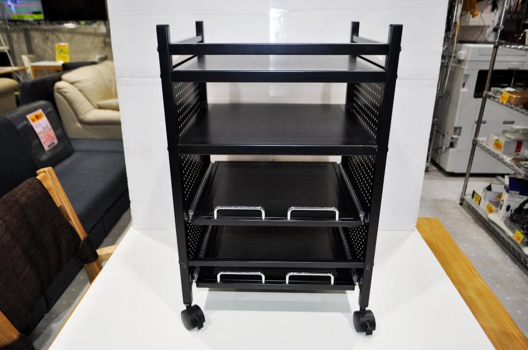 【中古品】Bauhütte （バウヒュッテ）ゲーム機収納ラック 4段 ブラック