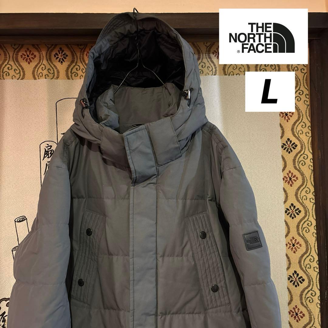 【美品】 THE NORTH FACE フードダウン メンズL グレー