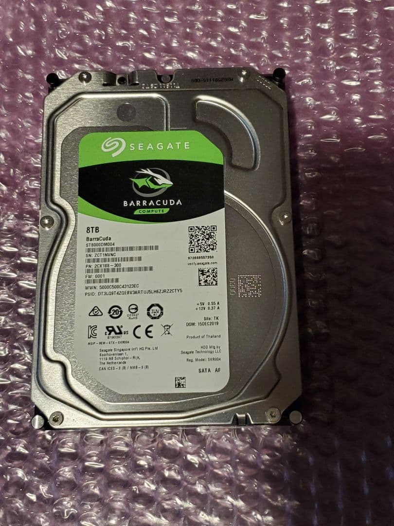 Seagate HDD 3.5インチ 8TB 正常動作 美品 使用時間少なめ