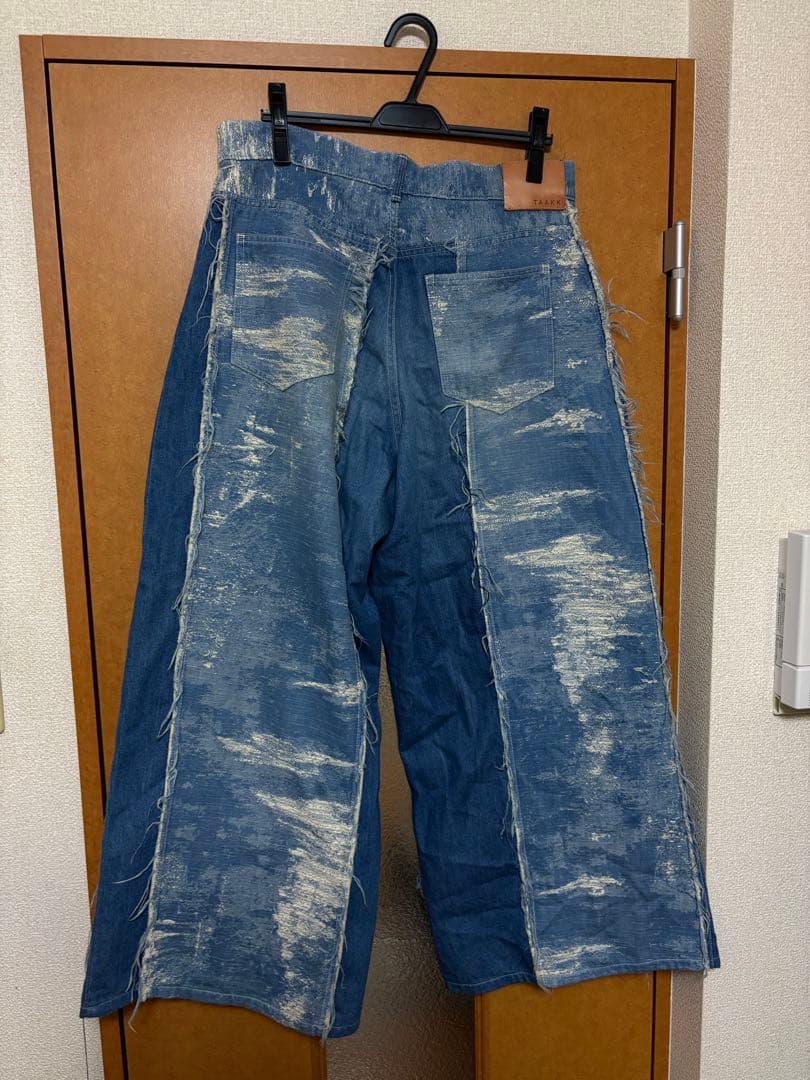 taakk 23ss TAAKKターク ワイドデニム パンツ ダメージデニム