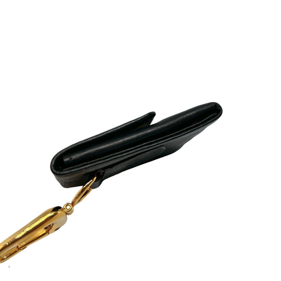 Burberrys ケース 小物入れ キーリング チェック柄 黒 本革