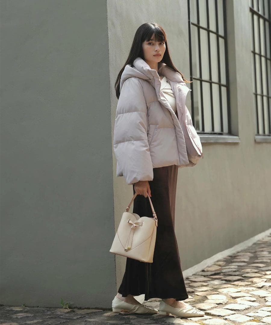 【新品未使用】VIS　フード取り外し可能軽量ダウンブルゾン　ピンク