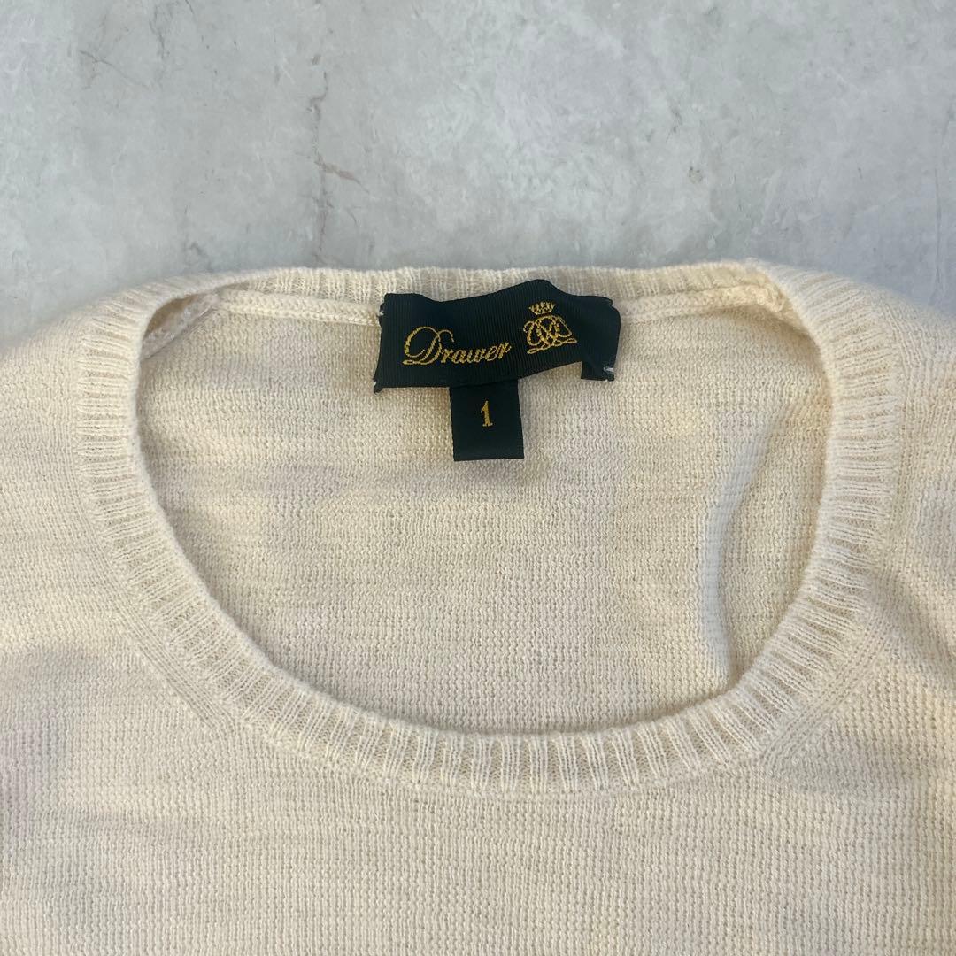 ドゥロワー クルーネックニット カシミヤ オフホワイト