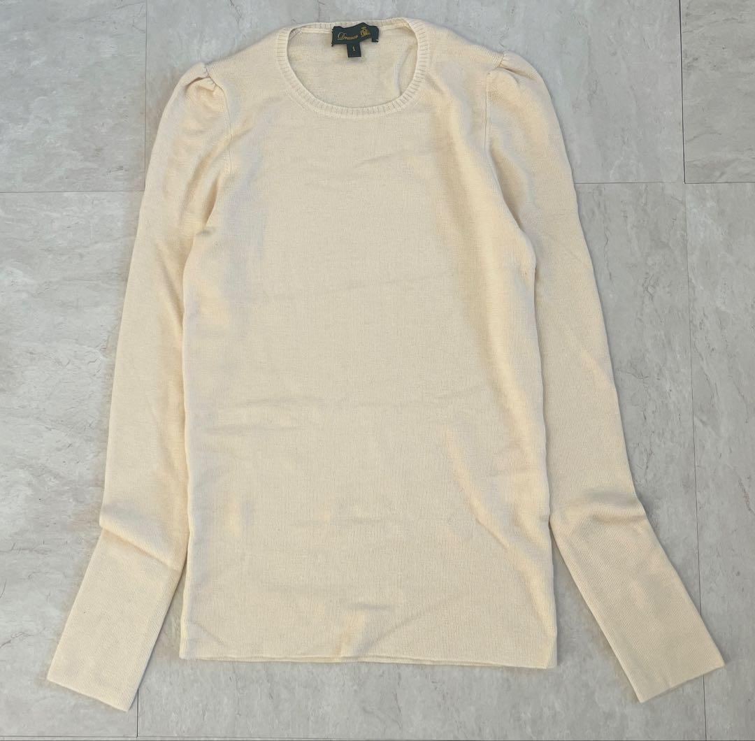 ドゥロワー クルーネックニット カシミヤ オフホワイト