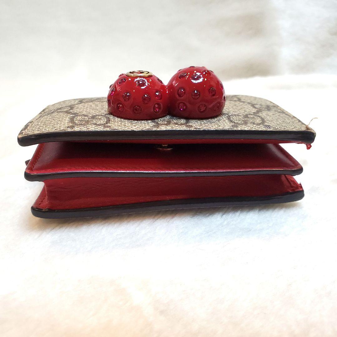 極美品 希少 GUCCI　チェリー　さくらんぼ　GGスプリーム レザー