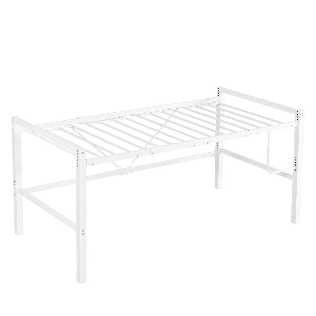 ロフトベッド【セミダブル】　省スペース　高さ調節可能　一人暮らし　WHITE