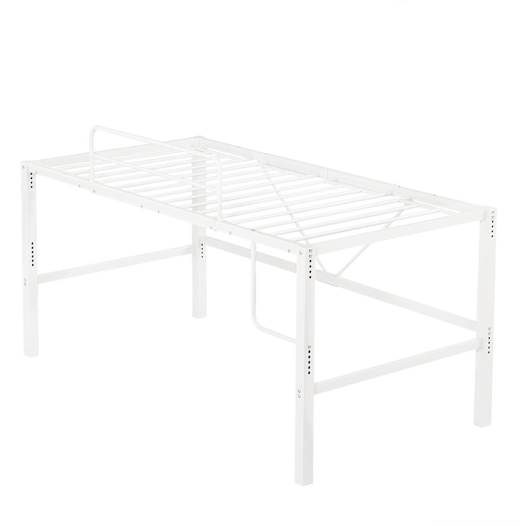 ロフトベッド【セミダブル】　省スペース　高さ調節可能　一人暮らし　WHITE