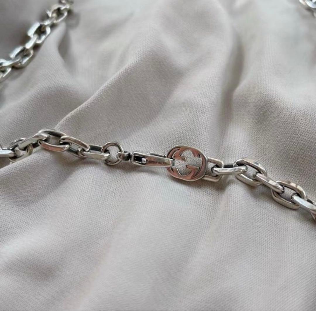 GUCCI シルバーネックレス　インターロッキング