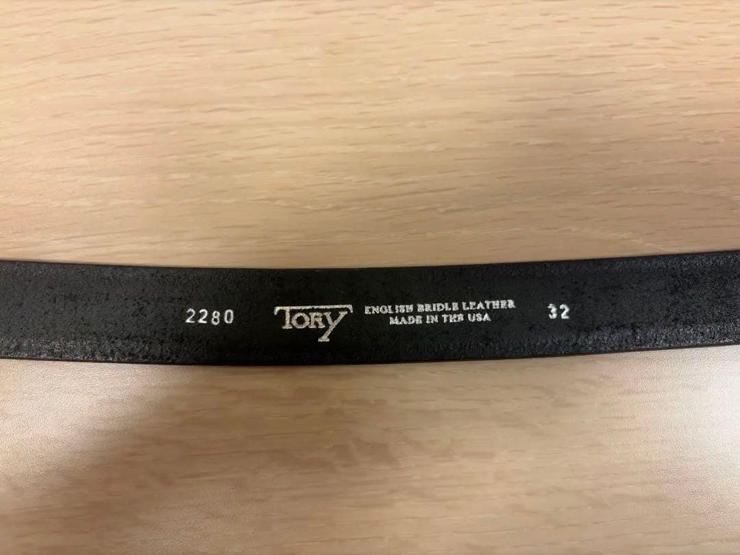 TORY LEATHERブラックレザーベルト サイズ32 モデル2280