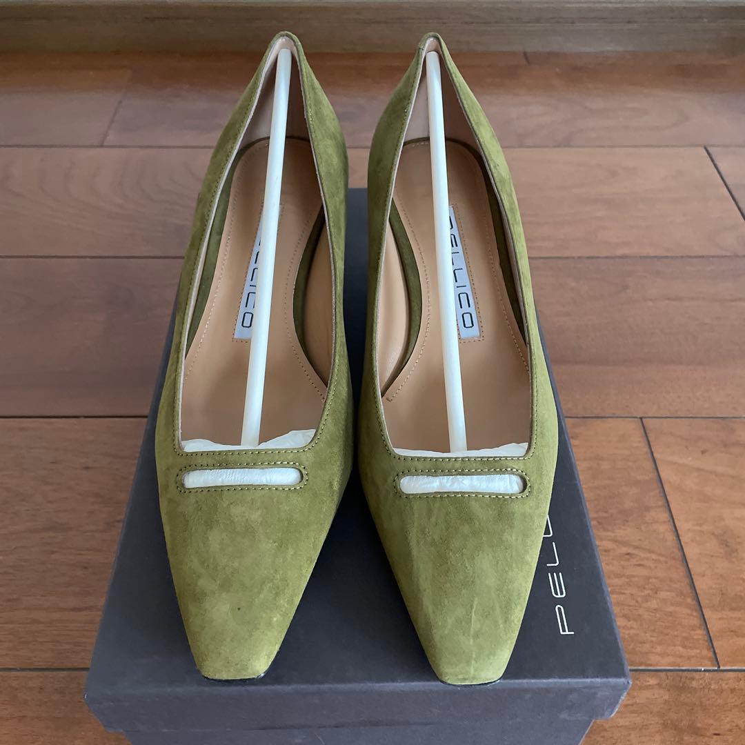 新品未使用 PELLICO オリーブグリーン パンプス 37